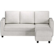 Load image into Gallery viewer, Convertible L-Shaped Sectional Sofa, Reversible Recliner, Linen Fabric