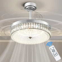 Load image into Gallery viewer, Crystal Ceiling Fan w/ Reversible Motor &amp; Remote | Retractable Blades, Lights