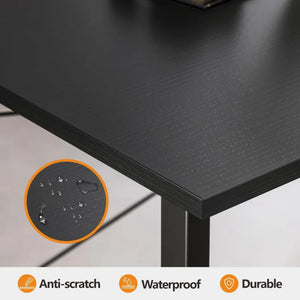 Black 47" Home Office Desk, Modern Simple Style PC Table for Work & Study