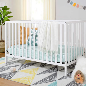 White 4-in-1 Convertible Crib, Greenguard Gold Certified for Safe Nursery