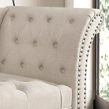 Load image into Gallery viewer, Natural Linen Upholstered Chaise Lounge with Stylish Nailhead Trim