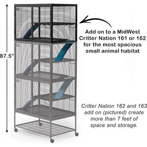 Spacious Model 162 Small Animal Cage with Two Compartments