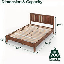 Load image into Gallery viewer, Solid Wood Platform Bed Frame with Headboard, Slat Support, No Box Spring Needed