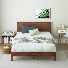 Load image into Gallery viewer, Solid Wood Platform Bed Frame with Headboard, Slat Support, No Box Spring Needed