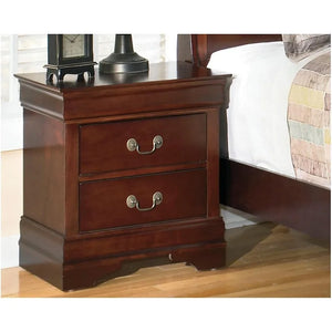 Traditional Dark Brown 2 Drawer Nightstand - Classic Bedroom Furniture Storage