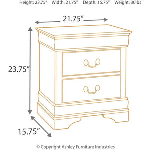 Traditional Dark Brown 2 Drawer Nightstand - Classic Bedroom Furniture Storage