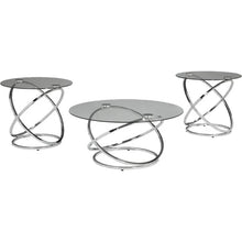 Load image into Gallery viewer, Contemporary 3-Piece Round Occasional Table Set - Coffee, 2 End Tables, Chrome