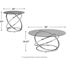 Load image into Gallery viewer, Contemporary 3-Piece Round Occasional Table Set - Coffee, 2 End Tables, Chrome