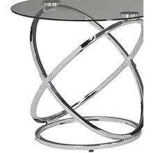 Load image into Gallery viewer, Elegant Chrome Round 3-Table Set - Coffee Table and 2 Matching End Tables