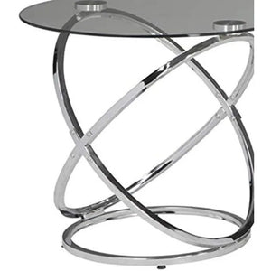 Elegant Chrome Round 3-Table Set - Coffee Table and 2 Matching End Tables