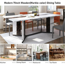 Load image into Gallery viewer, &quot;71-Inch Dining Table for 8, Waterproof Wooden Top, Adjustable Legs - Family Set