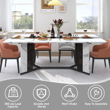 Load image into Gallery viewer, &quot;71-Inch Dining Table for 8, Waterproof Wooden Top, Adjustable Legs - Family Set