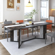 Load image into Gallery viewer, &quot;71-Inch Dining Table for 8, Waterproof Wooden Top, Adjustable Legs - Family Set