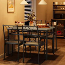 Load image into Gallery viewer, 3 Pc Dining Table Set - Rustic Brown Kitchen Table and 2 Upholstered Chairs, Dining Room