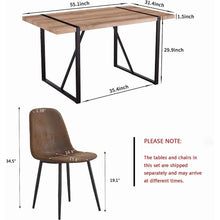 Load image into Gallery viewer, &quot;Modern 55-Inch Wooden Dining Table Set with 4 Fabric Chairs for Kitchen/Dining