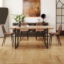 Load image into Gallery viewer, &quot;Modern 55-Inch Wooden Dining Table Set with 4 Fabric Chairs for Kitchen/Dining