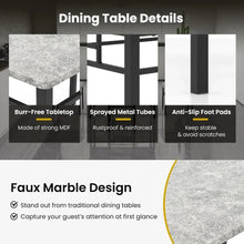 Load image into Gallery viewer, Dining Table Set for 4 - Metal Frame Kitchen Table and Padded Seat Chairs