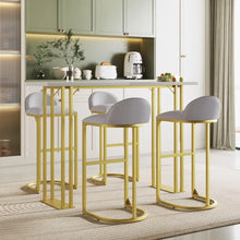 Load image into Gallery viewer, &quot;Modern Dining Table Set with 4 Velvet Cushioned Bar Stools for Kitchen &amp; Dining