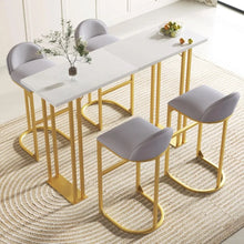 Load image into Gallery viewer, &quot;Modern Dining Table Set with 4 Velvet Cushioned Bar Stools for Kitchen &amp; Dining