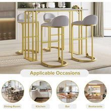 Load image into Gallery viewer, &quot;Modern Dining Table Set with 4 Velvet Cushioned Bar Stools for Kitchen &amp; Dining