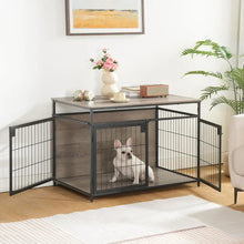 Load image into Gallery viewer, Wooden Dog Crate Furniture - 38.6&quot; Interior 3 Doors, Medium/Large Breed Pet Crate