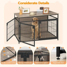 Load image into Gallery viewer, Wooden Dog Crate Furniture - 38.6&quot; Interior 3 Doors, Medium/Large Breed Pet Crate