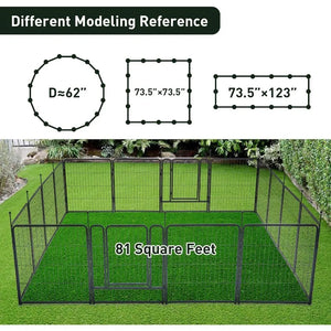 40" Outdoor Pet Playpen, 16 Panels, Big Dog Exercise Pen, Foldable