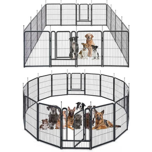 40" Outdoor Pet Playpen, 16 Panels, Big Dog Exercise Pen, Foldable