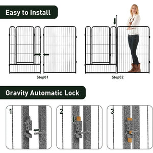 40" Outdoor Pet Playpen, 16 Panels, Big Dog Exercise Pen, Foldable