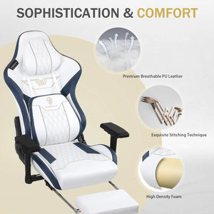 Big & Tall Gaming Chair w/ Footrest - Ergonomic High Back Office Chair, Headrest & Lumbar