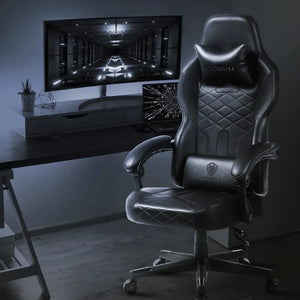 PU Leather Gaming Chair - Ergonomic High Back Reclining Computer Chair, 350 LBS