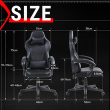 Load image into Gallery viewer, PU Leather Gaming Chair - Ergonomic High Back Reclining Computer Chair, 350 LBS