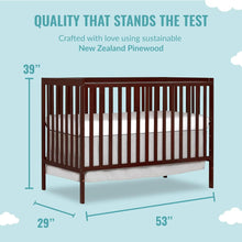 Load image into Gallery viewer, Greenguard Gold 5-in-1 Convertible Crib in Espresso, Grows with Your Child