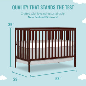 Greenguard Gold 5-in-1 Convertible Crib in Espresso, Grows with Your Child