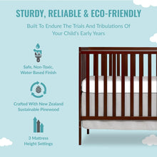 Load image into Gallery viewer, Greenguard Gold 5-in-1 Convertible Crib in Espresso, Grows with Your Child