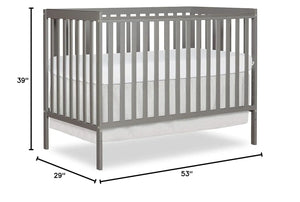 Cool Grey 5-in-1 Convertible Crib, Greenguard Gold Certified for Safe Nursery