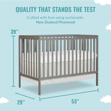 Load image into Gallery viewer, Cool Grey 5-in-1 Convertible Crib, Greenguard Gold Certified for Safe Nursery