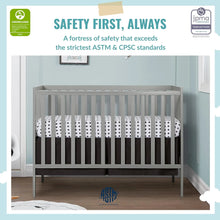 Load image into Gallery viewer, Cool Grey 5-in-1 Convertible Crib, Greenguard Gold Certified for Safe Nursery