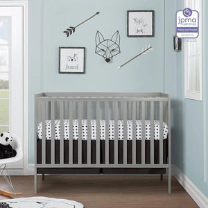 Cool Grey 5-in-1 Convertible Crib, Greenguard Gold Certified for Safe Nursery