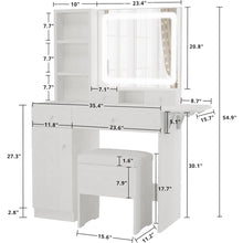 Load image into Gallery viewer, &quot;Stylish Dresser Set with LED Lighted Mirror &amp; Power Outlet - Storage &amp; Stool