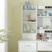 Load image into Gallery viewer, &quot;White Makeup Dresser with Mirror &amp; Adjustable Light, Chair &amp; Storage Drawer