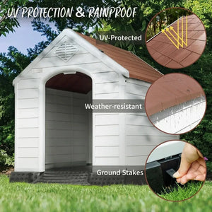 Waterproof Dog Kennel - Ventilated, Raised Floor, Easy Clean & Assemble