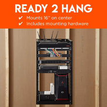 Load image into Gallery viewer, Wall Mount 20U Open Rack for Servers &amp; AV Gear, Includes 2 Vented Shelves