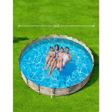 Load image into Gallery viewer, Round Above Ground Pool Set, 24ft x 52&quot;: Metal Frame with Sand Filter Pump