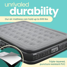 Load image into Gallery viewer, Luxury Double High Air Mattress with Built-in Pump, Inflatable for Comfort