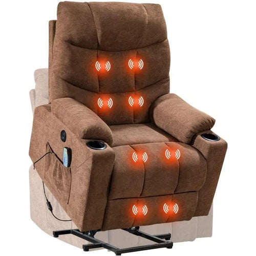 Elderly Power Lift Recliner Chair with Vibration Massage - Adjustable Electric Sofa