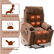 Load image into Gallery viewer, Elderly Power Lift Recliner Chair with Vibration Massage - Adjustable Electric Sofa