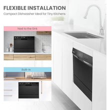 Load image into Gallery viewer, Portable Dishwasher for Dorm - 6 Place Settings, 8 Wash Programs, incl. Speed, ECO