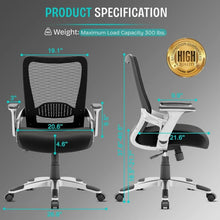 Load image into Gallery viewer, Breathable Mesh Computer Gaming Chair, Ergonomic Desk Chair with Flip-Up Arms