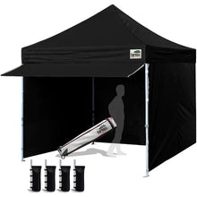 Load image into Gallery viewer, 10x10 Ft Outdoor Party Canopy Tent, USA Made, 4 Zippered Sidewalls, Roller Bag